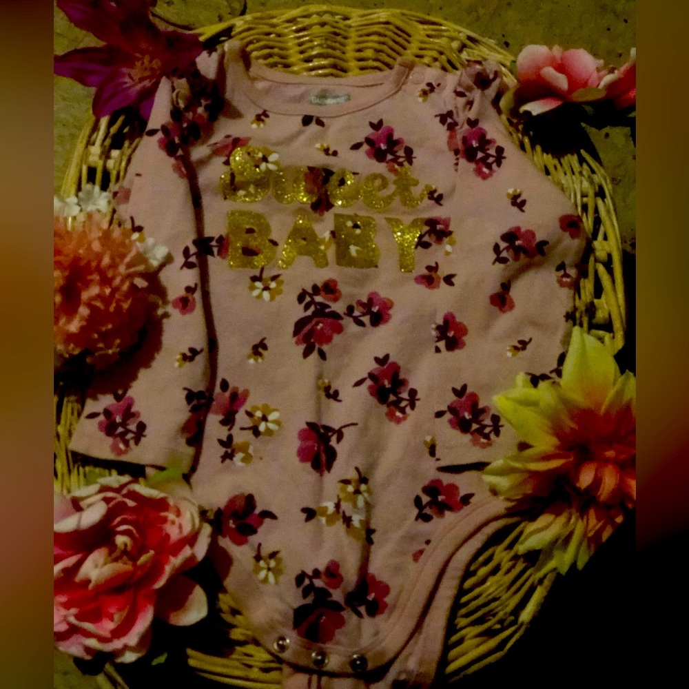 Granimals blush pink floral design bodysuit